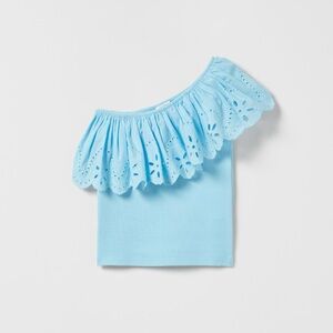 Zara | Baby Blue Asymmetrical Ruffled Blouse 🥳